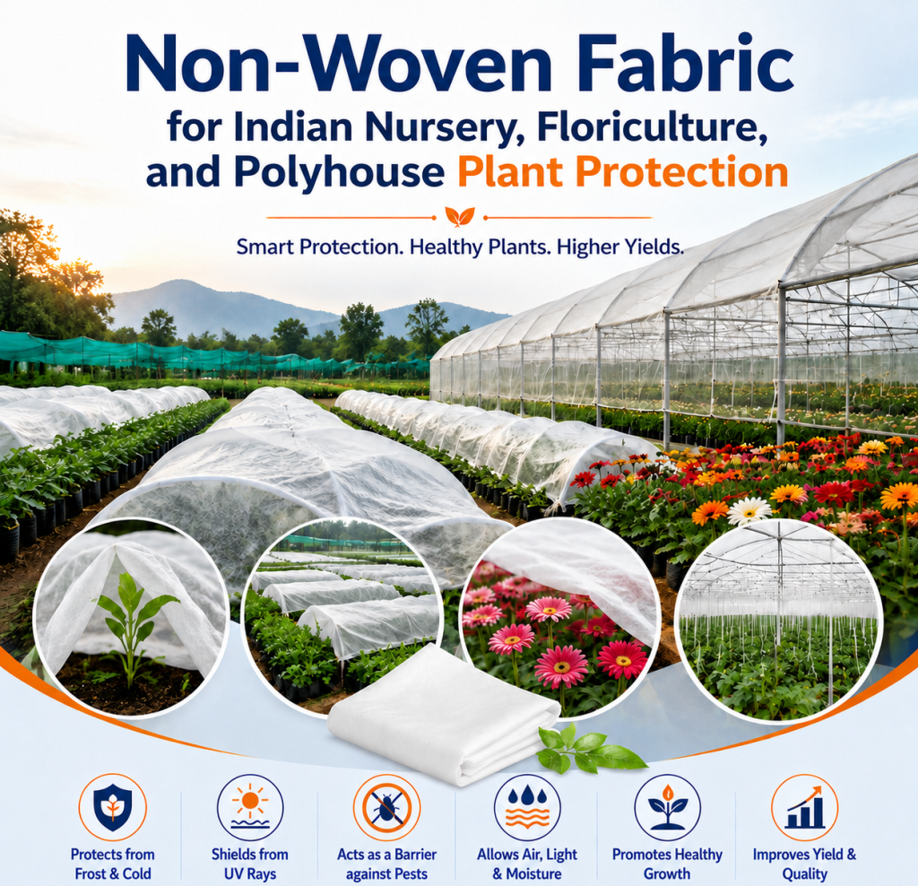 Non-woven fabric for nursery, floriculture and polyhouse plant protection in India